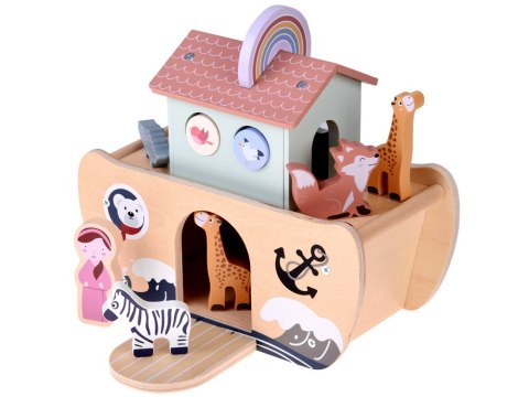 JOKOMISIADA Drewniana Arka Noego + figurki zwierząt Edukacyjna zabawka Sorter ZA5931