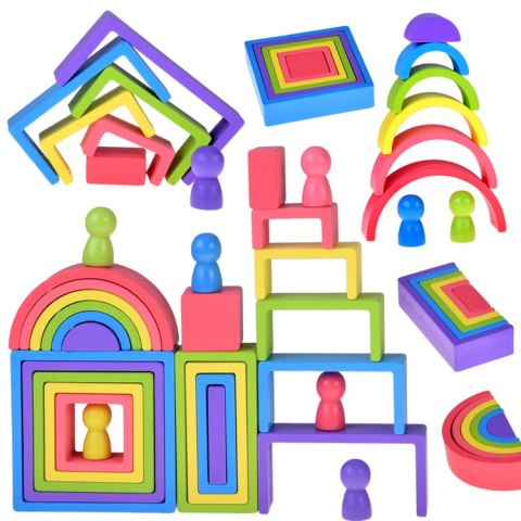 JOKOMISIADA Drewniana układanka MONTESSORI - elementy o różnych kształtach ZA5859