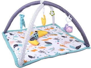JOKOMISIADA Duża Edukacyjna Mata dla niemowląt + miękka Podusia wałek + zabawki ZA5824