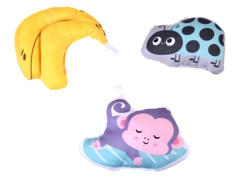 JOKOMISIADA Duża Edukacyjna Mata dla niemowląt + miękka Podusia wałek + zabawki ZA5824