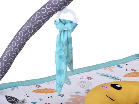 JOKOMISIADA Duża Edukacyjna Mata dla niemowląt + miękka Podusia wałek + zabawki ZA5824