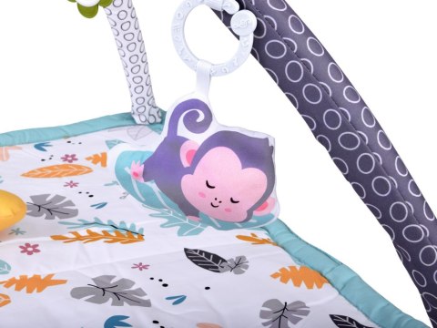 JOKOMISIADA Duża Edukacyjna Mata dla niemowląt + miękka Podusia wałek + zabawki ZA5824