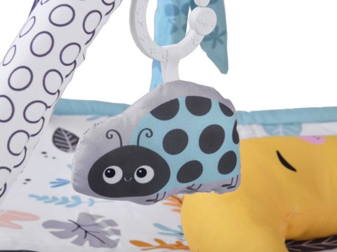 JOKOMISIADA Duża Edukacyjna Mata dla niemowląt + miękka Podusia wałek + zabawki ZA5824