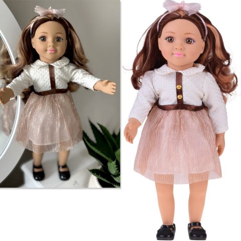 JOKOMISIADA Duża urocza lalka 48cm w sukience + wbudowana melodia i miękki tułów ZA5842