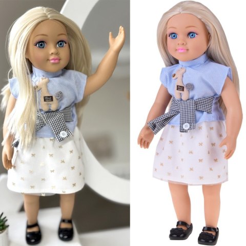 JOKOMISIADA Duża urocza lalka 48cm w sukience + wbudowana melodia i miękki tułów ZA5843