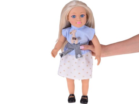 JOKOMISIADA Duża urocza lalka 48cm w sukience + wbudowana melodia i miękki tułów ZA5843