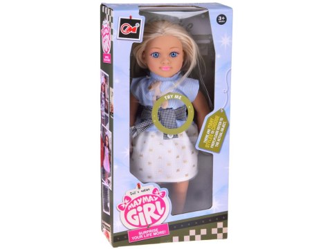 JOKOMISIADA Duża urocza lalka 48cm w sukience + wbudowana melodia i miękki tułów ZA5843