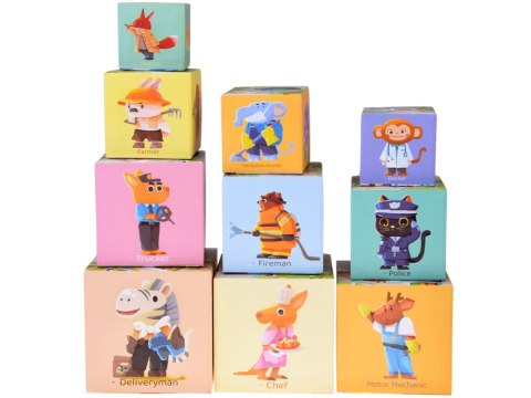 JOKOMISIADA Edukacyjne puzzle sześcienne dla dzieci - kreatywna układanka 10szt. ZA5868