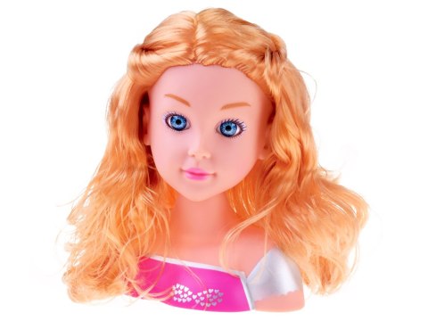 JOKOMISIADA Głowa do czesania 20 cm LALKA BLONDYNKA z akcesoriami fryzjerskimi ZA5837