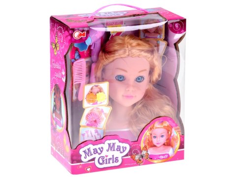 JOKOMISIADA Głowa do czesania 20 cm LALKA BLONDYNKA z akcesoriami fryzjerskimi ZA5837