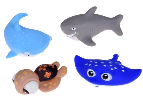 JOKOMISIADA Gumowe zwierzątka do kąpieli x4 Żółw Rekin Wieloryb Płaszczka ZA5858