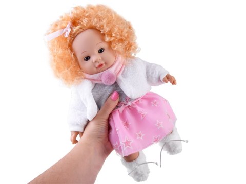 JOKOMISIADA Interaktywna lalka ALICJA 32cm z burzą blond włosów - mówi i gaworzy ZA5841