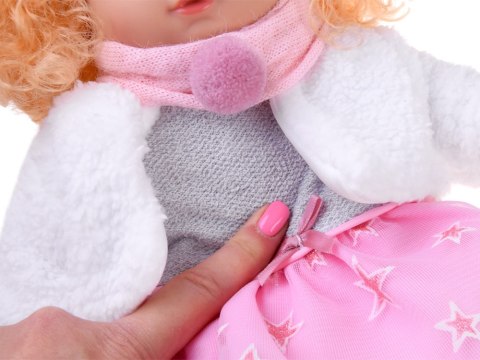 JOKOMISIADA Interaktywna lalka ALICJA 32cm z burzą blond włosów - mówi i gaworzy ZA5841