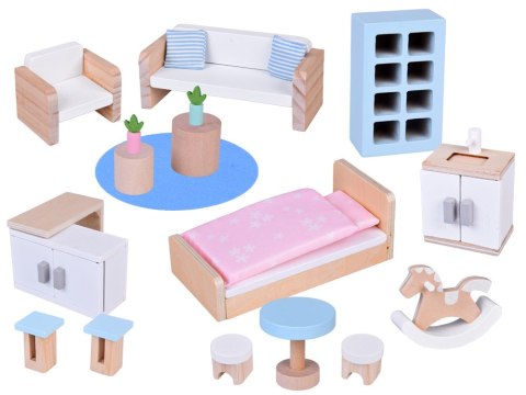 JOKOMISIADA KWIECISTY Domek dla lalek w zamykanej walizce + drewniane mebelki ZA5930