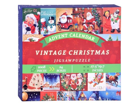 JOKOMISIADA Kalendarz adwentowy PUZZLE - 24 świąteczne układanki w stylu VINTAGE ZA5885