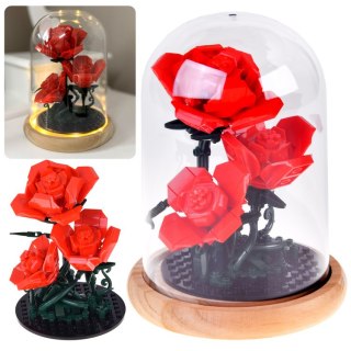 JOKOMISIADA Klocki konstrukcyjne Podświetlana RÓŻA pod kopułą - kwiaty 219-ele ZA5901