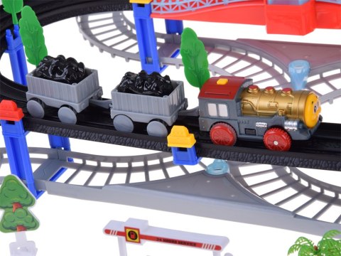 JOKOMISIADA Kolejka Elektryczna 2w1 Lokomotywa z Wagonami + Tor i Autobus ZA5886