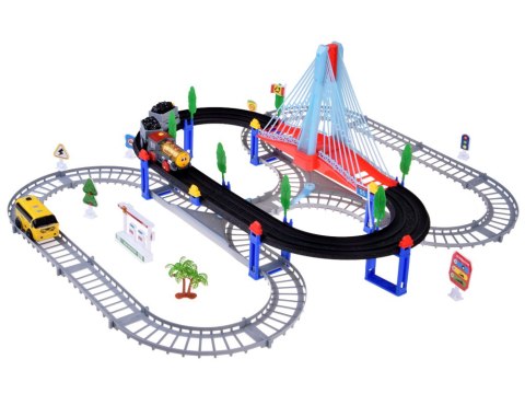 JOKOMISIADA Kolejka Elektryczna 2w1 Lokomotywa z Wagonami + Tor i Autobus ZA5886