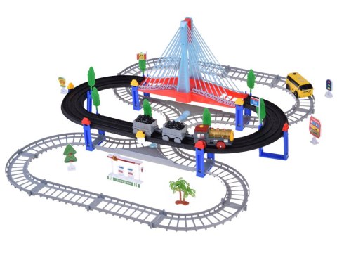 JOKOMISIADA Kolejka Elektryczna 2w1 Lokomotywa z Wagonami + Tor i Autobus ZA5886