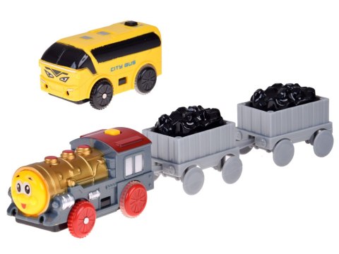 JOKOMISIADA Kolejka Elektryczna 2w1 Lokomotywa z Wagonami + Tor i Autobus ZA5886