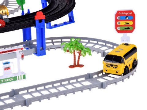 JOKOMISIADA Kolejka Elektryczna 2w1 Lokomotywa z Wagonami + Tor i Autobus ZA5886