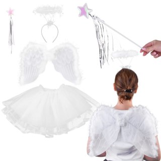 JOKOMISIADA Kostium ANIOŁA - Zawiera: skrzydła, aureola, spódniczka, różdżka ZA5860