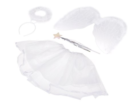 JOKOMISIADA Kostium ANIOŁA - Zawiera: skrzydła, aureola, spódniczka, różdżka ZA5860