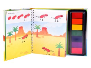 JOKOMISIADA Kreatywna książeczka do malowania palcami DINOZAURY 64str 7 kolorów AP0048