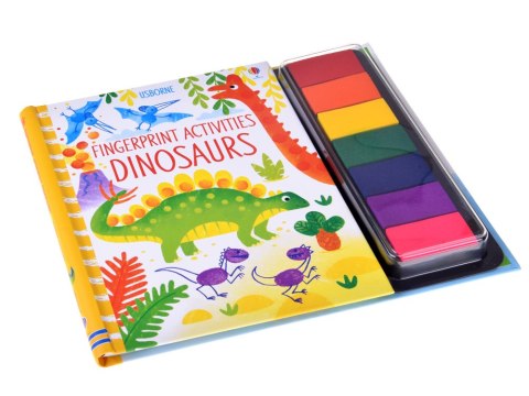 JOKOMISIADA Kreatywna książeczka do malowania palcami DINOZAURY 64str 7 kolorów AP0048