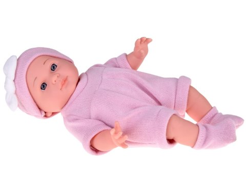 JOKOMISIADA Lalka Bobas z Łóżeczkiem w Różowym Ubranku Niemowlak ZA5855