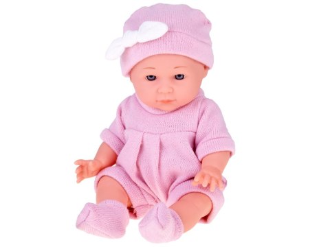 JOKOMISIADA Lalka Bobas z Łóżeczkiem w Różowym Ubranku Niemowlak ZA5855