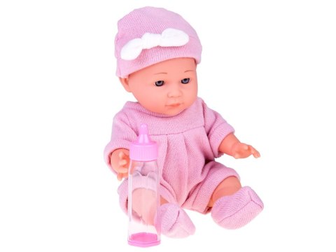 JOKOMISIADA Lalka Bobas z Łóżeczkiem w Różowym Ubranku Niemowlak ZA5855