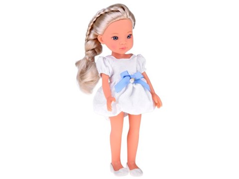 JOKOMISIADA Lovely Girl Lalka z blond warkoczem w białej sukience 33cm ZA5850
