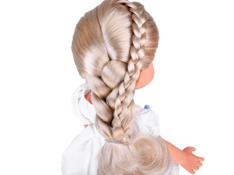 JOKOMISIADA Lovely Girl Lalka z blond warkoczem w białej sukience 33cm ZA5850