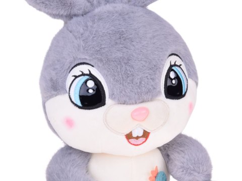 JOKOMISIADA Pluszowy Królik 40 cm Uroczy szary JAGÓDEK z zaginanymi uszami ZA5922