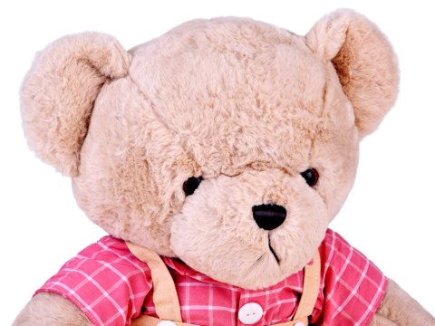 JOKOMISIADA Pluszowy MIŚ - beżowy Filip 58cm w różowej VINTAGE koszuli ZA5923 A