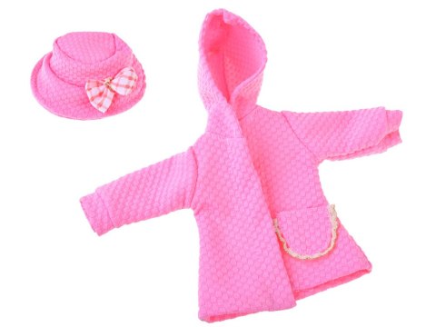 JOKOMISIADA Różowy zestaw ubranek dla lalki 36-40 cm Sukienka Płaszczyk Kapelusz ZA5839