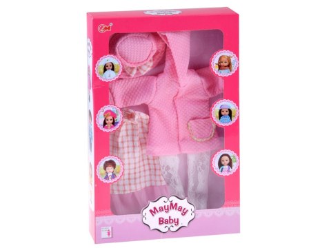 JOKOMISIADA Różowy zestaw ubranek dla lalki 36-40 cm Sukienka Płaszczyk Kapelusz ZA5839
