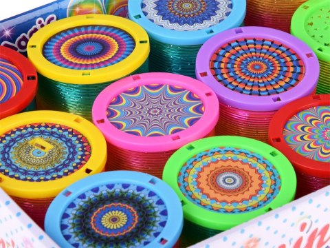 JOKOMISIADA Sprężynka tęczowa DISCO 2w1 - Kolorowe oświetlenie LED i projektor ZA5890