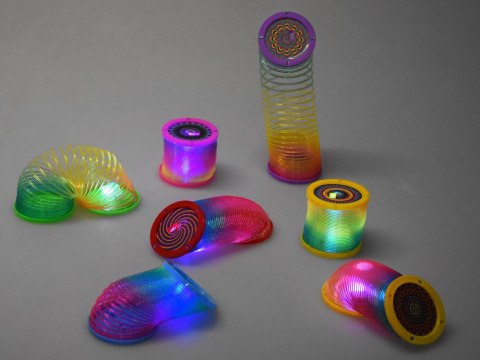 JOKOMISIADA Sprężynka tęczowa DISCO 2w1 - Kolorowe oświetlenie LED i projektor ZA5890