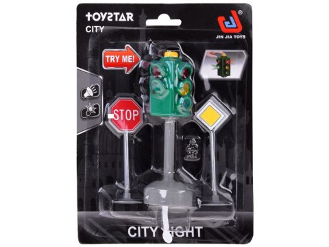 JOKOMISIADA Sygnalizacja świetlna z dźwiękiem i światłem + 2 znaki drogowe ZA5845