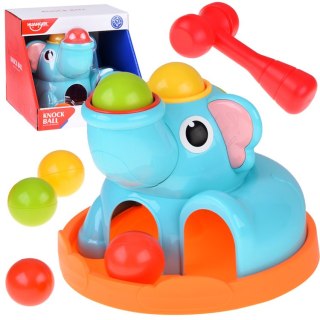 JOKOMISIADA Zabawka edukacyjna Słonik sorter zbijak z młoteczkiem i piłeczkami ZA5910