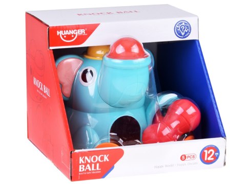 JOKOMISIADA Zabawka edukacyjna Słonik sorter zbijak z młoteczkiem i piłeczkami ZA5910