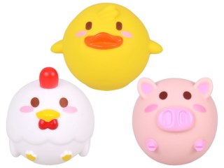 JOKOMISIADA Zabawki do kąpieli ŁOWIENIE 3 gumowe zwierzątka bez dziurki + sitko ZA5924