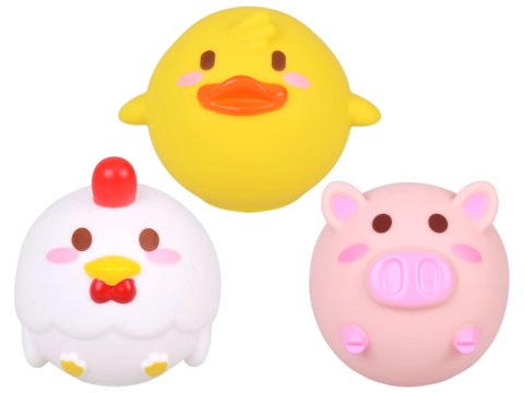 JOKOMISIADA Zabawki do kąpieli ŁOWIENIE 3 gumowe zwierzątka bez dziurki + sitko ZA5924