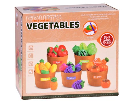 JOKOMISIADA Zestaw do krojenia warzyw i owoców na rzepy + nauka kolorów - 34 ele ZA5904