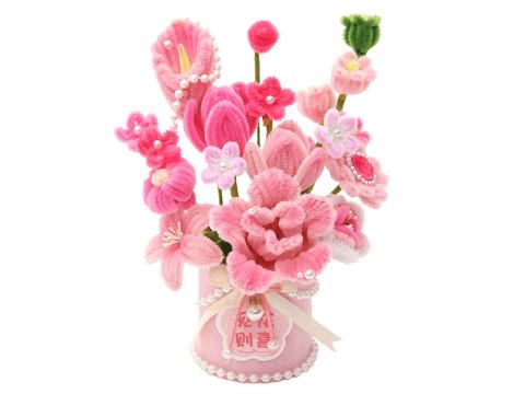 JOKOMISIADA Zestaw kreatywny DIY Stwórz materiałowe KWIATY w wazonie Flowerbox ZA5866