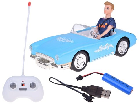 JOKOMISIADA Autko na pilota Retro Cadillac Lalka Stylowy kierowca Ken RC0746