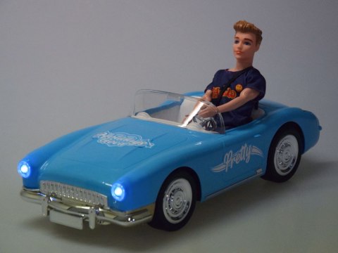 JOKOMISIADA Autko na pilota Retro Cadillac Lalka Stylowy kierowca Ken RC0746