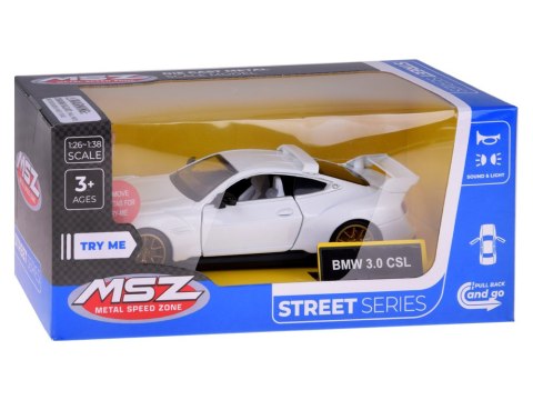JOKOMISIADA Auto Metalowe sportowe BMW 3.0 CSL 1:34 Efektami Dźwięk i Światło ZA5948